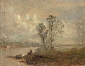 Les Bords De Seine by Paul Huet