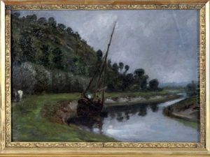 Voilier Sur La Riviere by Paul Huet