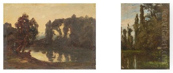 Les Arbres De L'etang Au Coucher Du Soleil - view 1