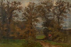 Personnage Sur Le Chemin (environ De Chaville) by Paul Huet