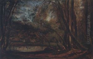 La Mare, Foret De Compiegne by Paul Huet