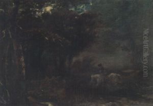Cavalier Au Clair De Lune by Paul Huet