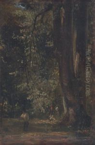 Etude De Hetre, Sous-bois Compiegne (?) by Paul Huet
