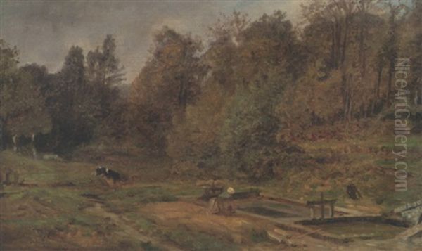 Lavoir En Foret, Pres De Pont-audemar, Effet D'automne - view 1