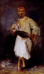 Portrait Du Comte Demetrius De Palatiano by Paul Huet