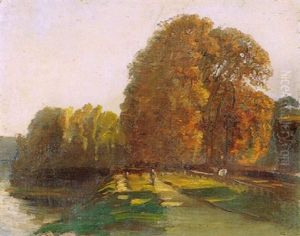 Parc De Saint-cloud, Bord De Seine by Paul Huet