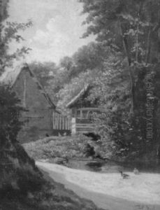 Gehoft Am Waldrand by Paul Huet