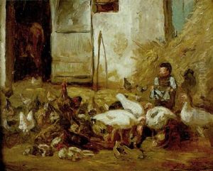 Jeune Enfant Dans La Basse-cour