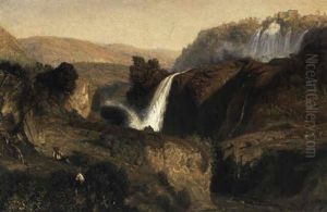 Les Cascatelles De Tivoli by Paul Huet