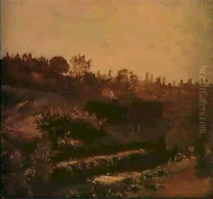 Les Lavandieres Au Moulin A Seine Port by Paul Huet