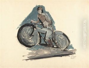 Motorcyclist by Helmut vom (Kolle) Huegel