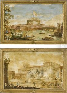 A Pair Of Italian Scagliola Panels By Enrico Hugford