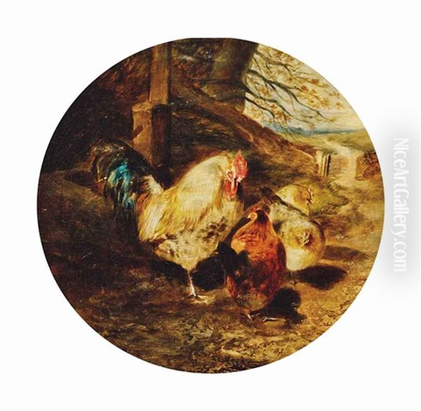 Rooster And Hens: Two Works - view 1