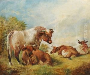 A Bull And Cows In A Landscape A Bull And Cows In A Landscape