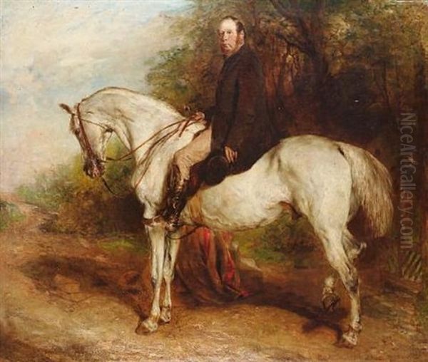 A Gentleman Seated On A Grey Horse - view 1