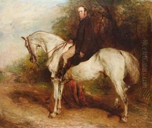 A Gentleman Seated On A Grey Horse