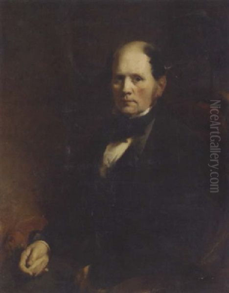 Portrait Of A Gentleman In A Black Coat - view 1