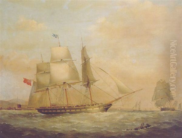 A Three-master And Other Opium Ships In The China Seas - view 1