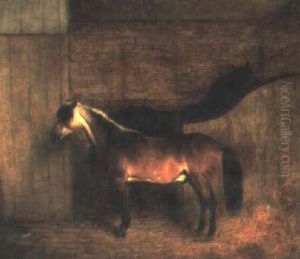 Bay Pony In A Stable by William Huggins