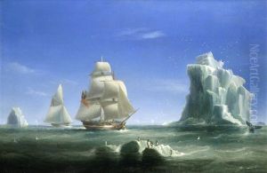 The Brig Jane And Cutter Beaufoy In The James Weddell Antarctic Expedition 1823 by William John Huggins