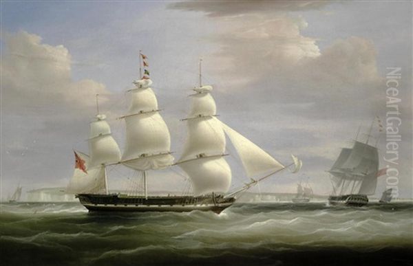 The Hon. East India Company Ship Inglis In Two Positions Off Dover - view 1