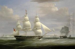 The Hon. East India Company Ship Inglis In Two Positions Off Dover
