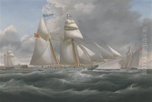 The Schooner Vision In Three Positions Off Tynemouth