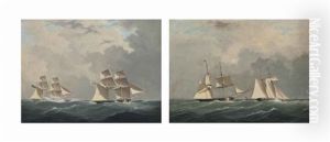 The Royal Navy Brig H.m.s. Pantaloon And Waterwitch...; The Royal Yacht Squadron's Waterwitch And The Royal Navy... (pair)