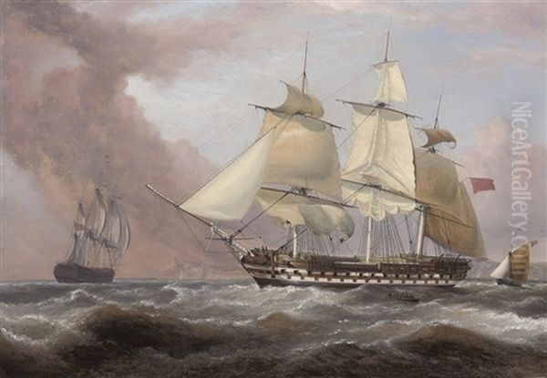 The East Indiaman "earl Balcarres" Hove-to And Dropping Her Pilot Off Dover - view 1