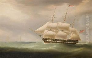 "lady Macnaghten", Captn. Wm. Faith, Off The Eddystone Lighthouse, May 1828