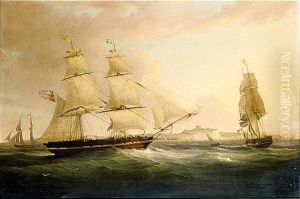 The Merchant Vessel "peru" In Three Positions Off The Coast Of Dover