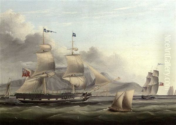 The Snow Brig "arethusa" Off Cape Town - view 1