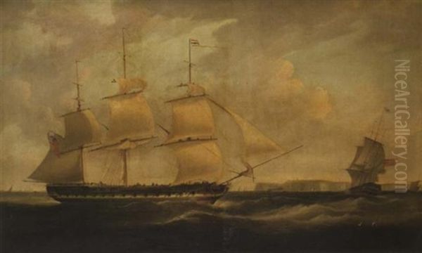 An East Indiaman In Three Positions Off Dover - view 1