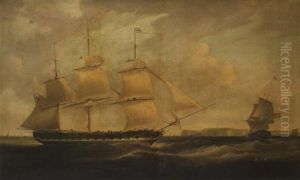 An East Indiaman In Three Positions Off Dover