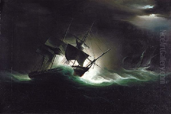 The "royal George" On Her Return From Ireland With His Late Majesty On Board And The Liffey Frigate Taken Aback - view 1