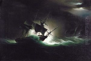 The "royal George" On Her Return From Ireland With His Late Majesty On Board And The Liffey Frigate Taken Aback by William John Huggins