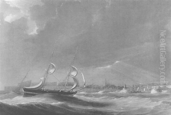 Zweimast-brigg Lauft In Den Hafen Von Ramsgate Ein - view 1
