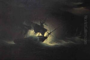 El Jorge Iii Naufragando Ante La Costa De Bristol by William John Huggins