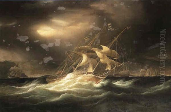 The Crew Of H.m.s. Curacoa During A Squall Off Toulon In 1812 - view 1