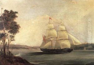 The Brig 'ullswater' Off Sydney Harbour by William John Huggins