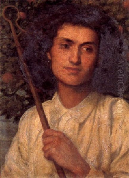 Portrait Of A Shepherdess In An Orange Grove - view 1