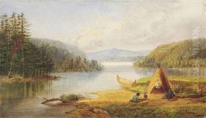 Indians Camped By A River