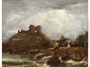 Criccieth Castle, North Wales by John Joseph Hughes