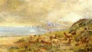 Sheep At Waters Edge by John Joseph Hughes