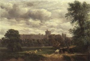 Windsor Castle With Castle, Sheep And Soldiers