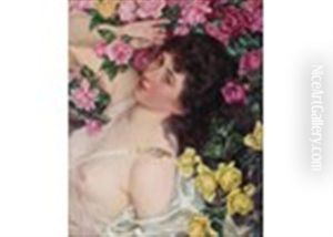 Amongst The Roses by Talbot Hughes