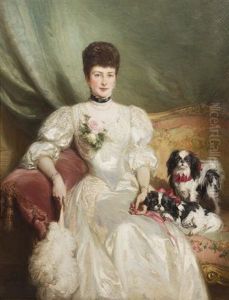 Portrait Of Princess Alexandra (1844-1925) Queen Consort Of The United Kingdom And Empress Of India As The Wife Of King-emperor Edward Vii by Talbot Hughes
