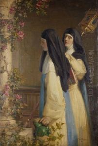 Tending The Roses by Talbot Hughes