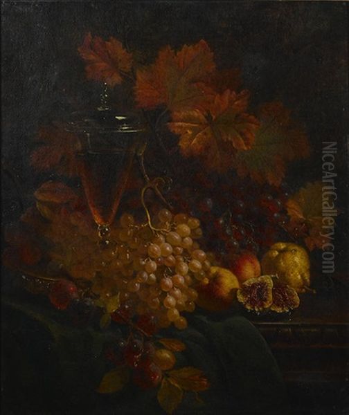 A Still Life With Goblets Of Wine, Grapes And Pomegranates - view 1