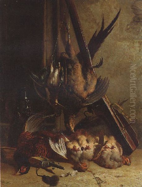 Still Life With Pheasants, English Partridges, Woodcock, A Tankard, A Wheel-lock Sporting Rifle And A Powder-flask - view 1